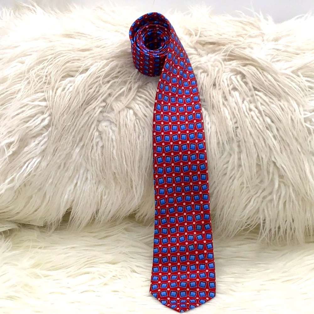 🌼3/$15🌼BUNDLE DEAL! City Streets Red/Blue Square Print Tie